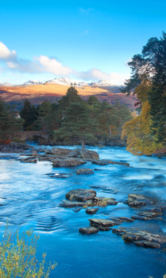 Fondo de pantalla Landscape of mountain river 240x400