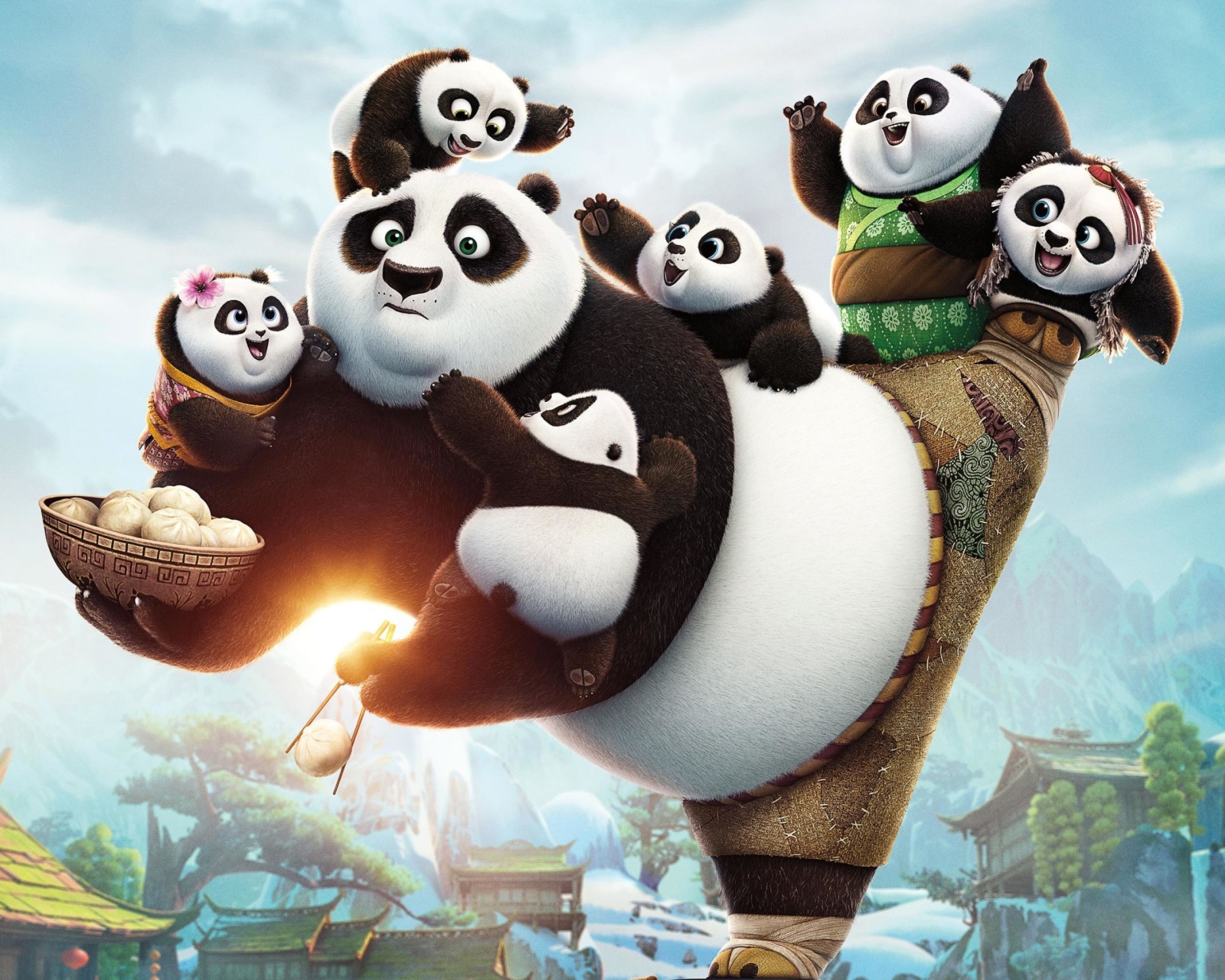 Fondo de pantalla Kung Fu Panda Family 1600x1280