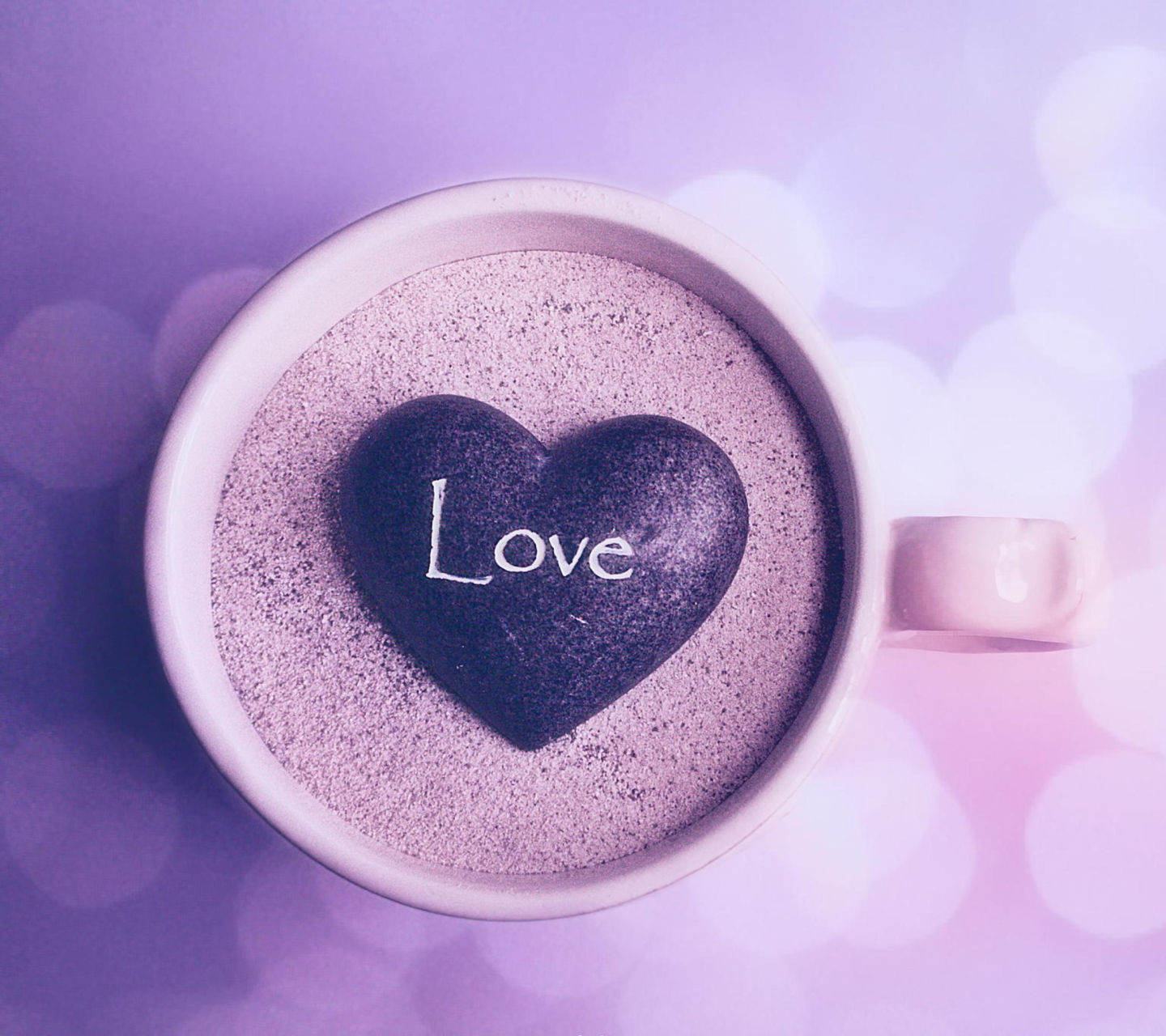 Обои Love Heart In Coffee Cup 1440x1280