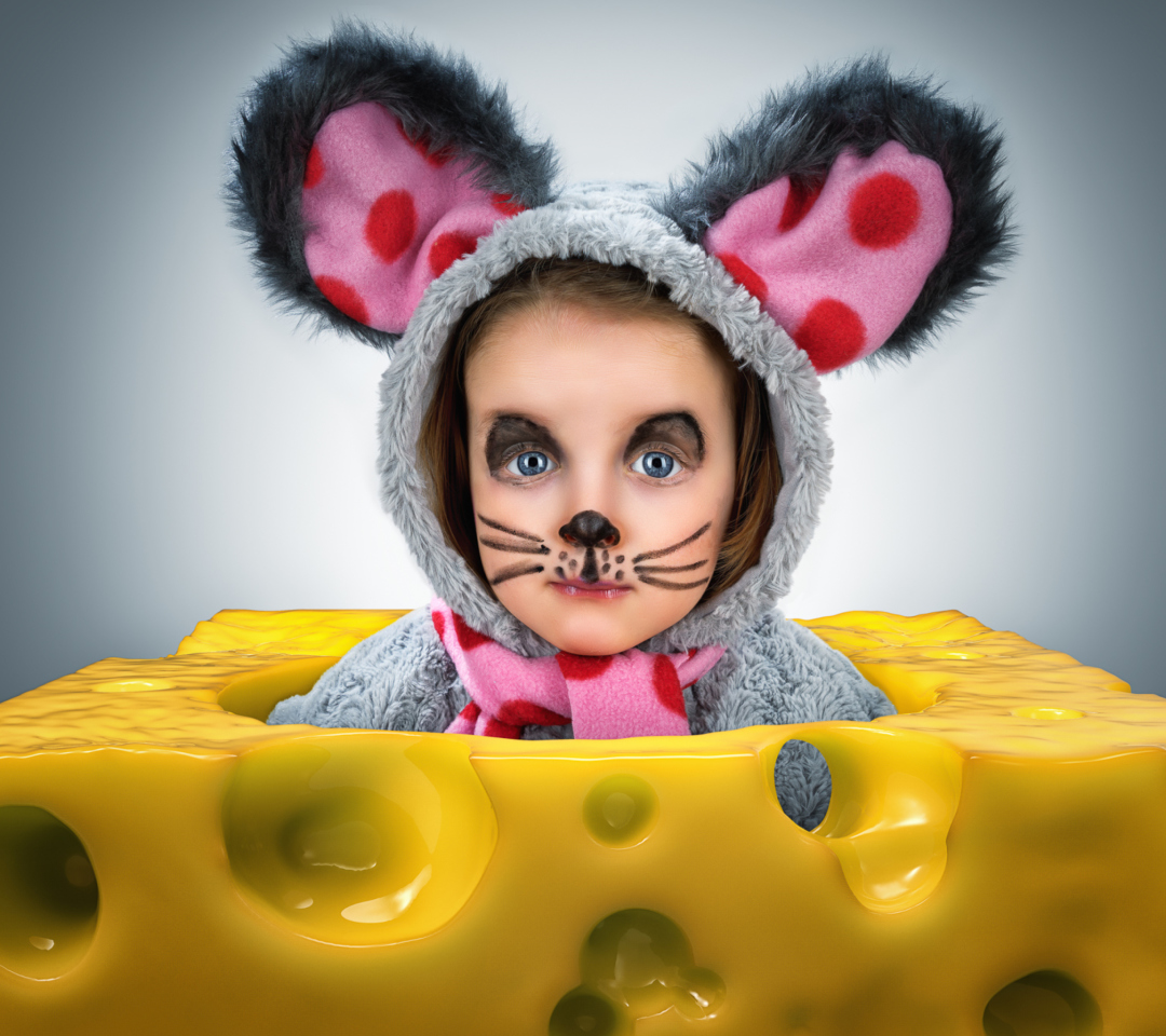 Little Girl In Mouse Costume wallpaper 1080x960
