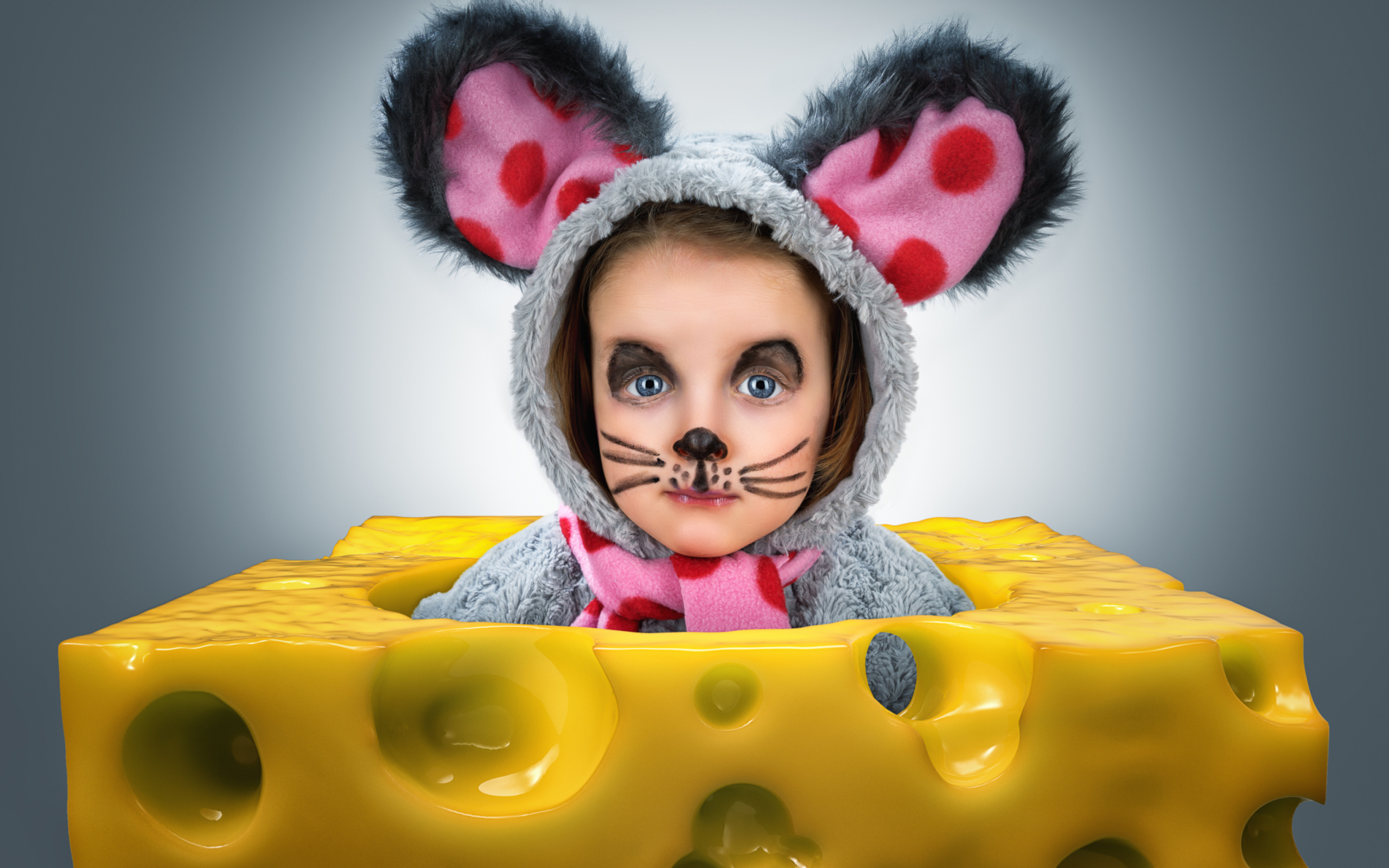 Обои Little Girl In Mouse Costume 2560x1600