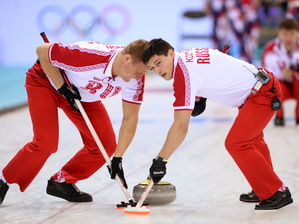 Das Russian curling team Wallpaper 1024x768