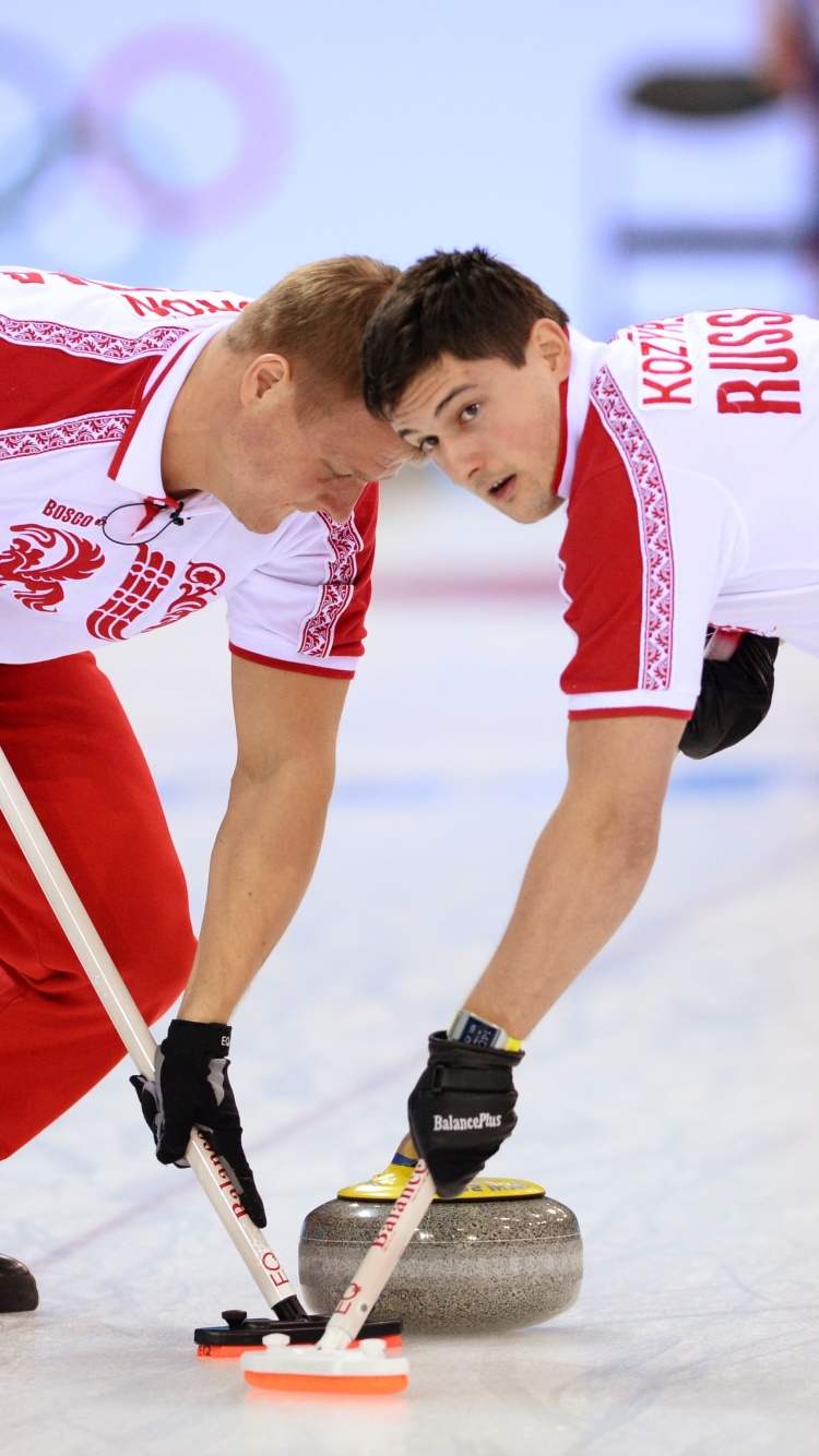 Das Russian curling team Wallpaper 750x1334