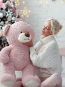 Christmas photo session with bear wallpaper 132x176