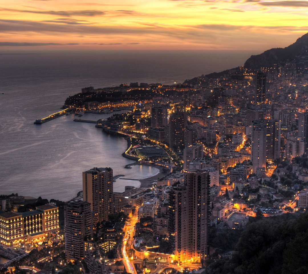 Das Monaco In Twilight Wallpaper 1080x960