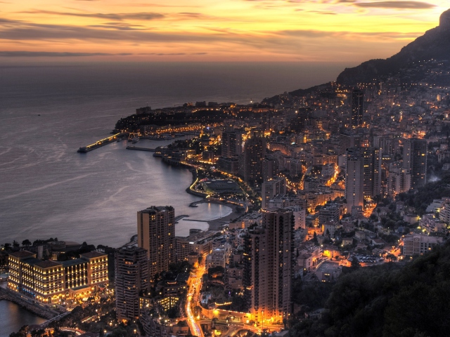 Das Monaco In Twilight Wallpaper 640x480