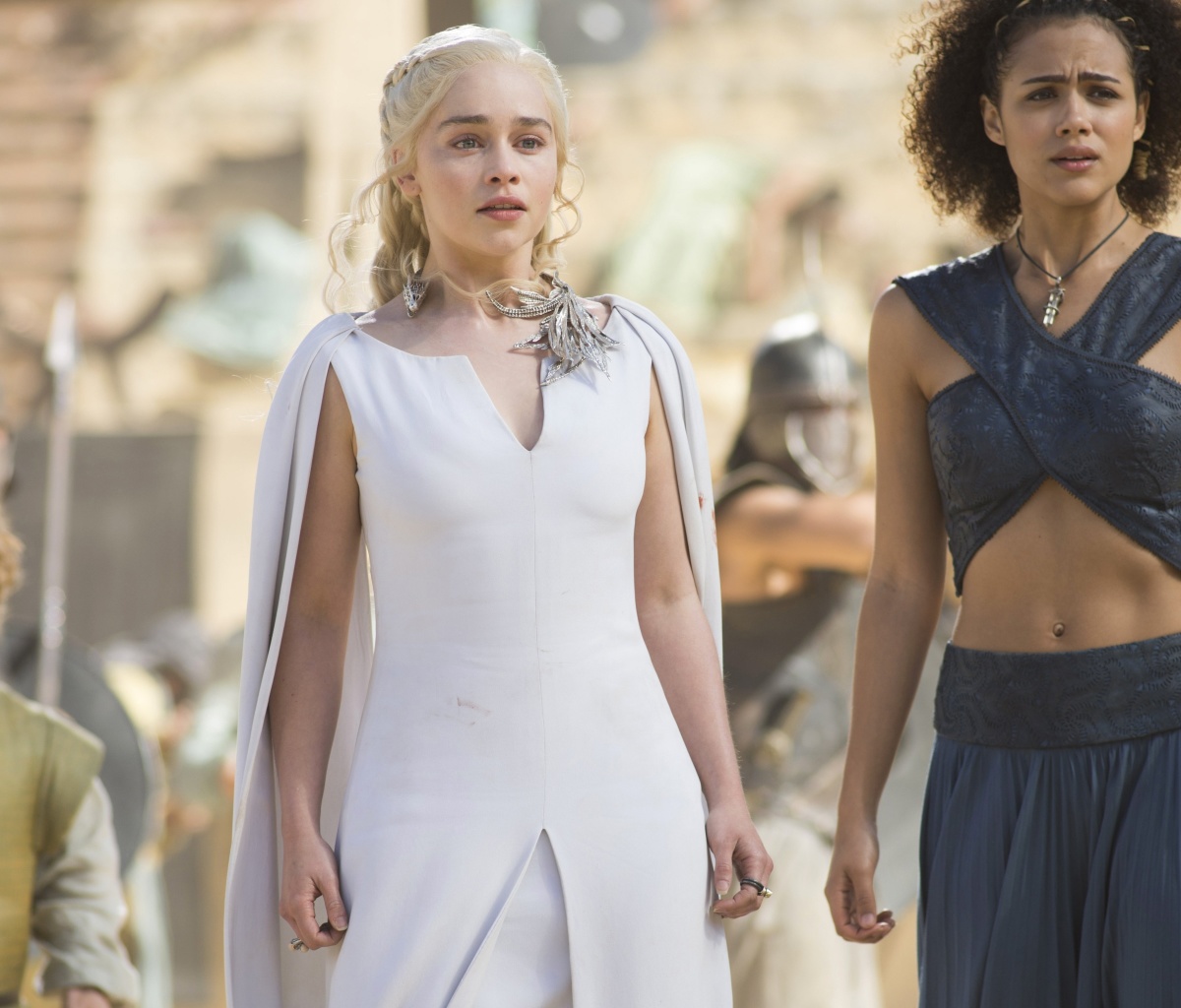 Das Game Of Thrones Emilia Clarke and Nathalie Emmanuel as Missandei Wallpaper 1200x1024