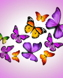 Orange And Purple Butterflies wallpaper 128x160