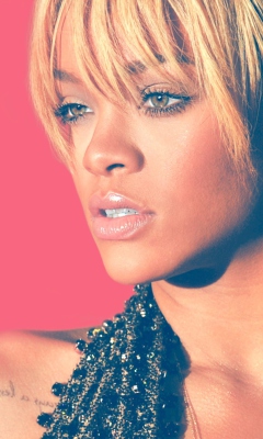 Rihanna Blonde Hair 2012 wallpaper 240x400
