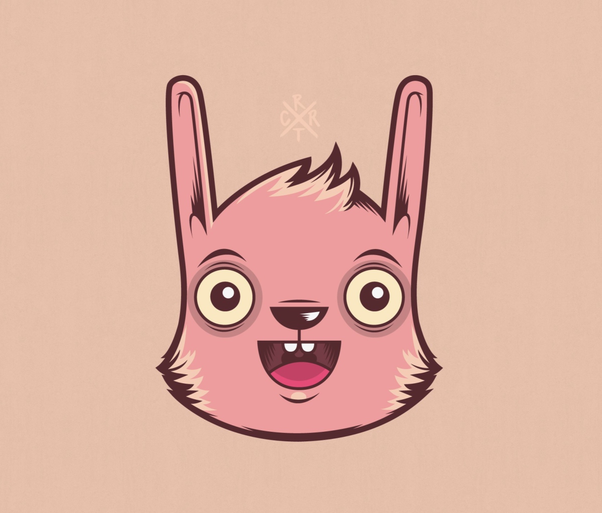 Funny Pink Rabbit Illustration wallpaper 1200x1024