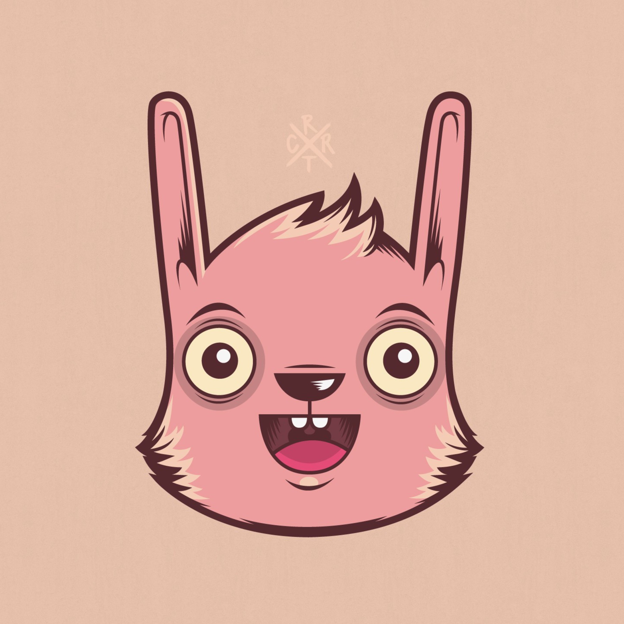 Screenshot №1 pro téma Funny Pink Rabbit Illustration 2048x2048