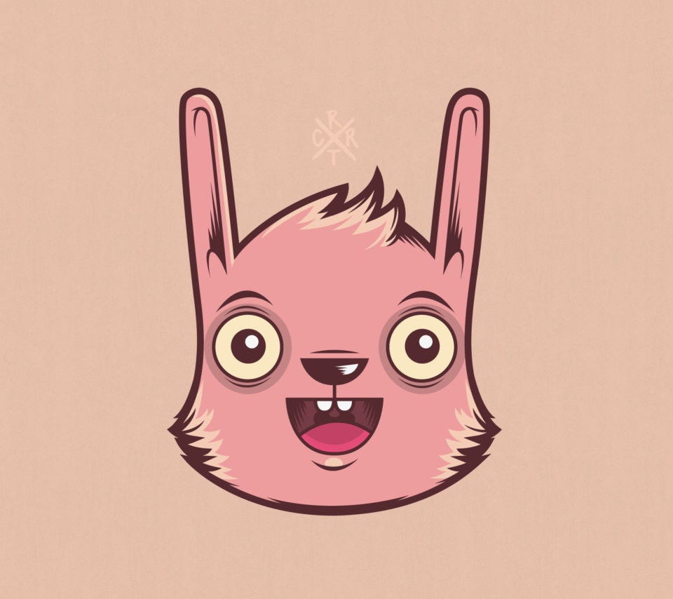 Das Funny Pink Rabbit Illustration Wallpaper 960x854