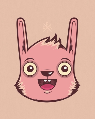 Funny Pink Rabbit Illustration - Obrázkek zdarma pro 320x480