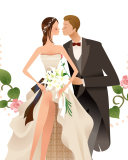 Fondo de pantalla Wedding Kiss 128x160