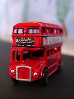 Red London Toy Bus wallpaper 240x320