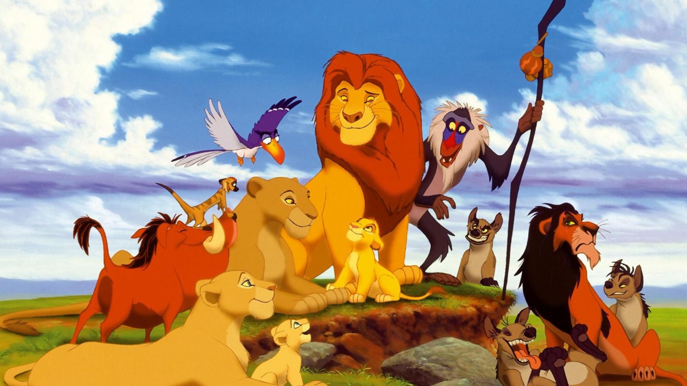 Fondo de pantalla The Lion King Disney Cartoon 1366x768