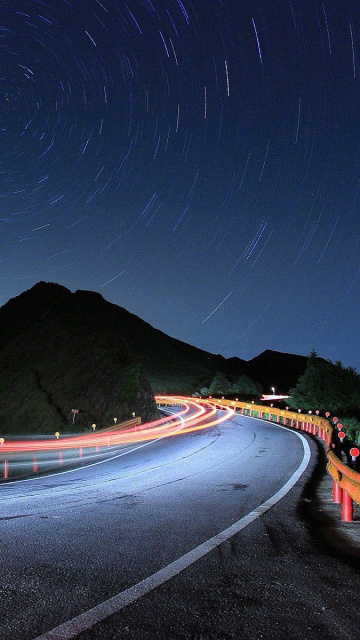 Sfondi Traffic with long Shutter speed 360x640