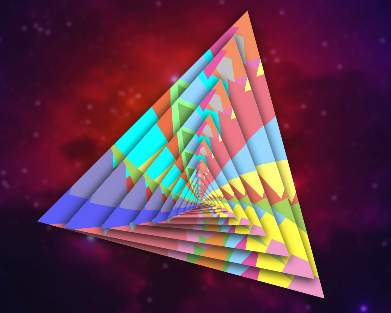 Screenshot №1 pro téma Colorful Triangle 1280x1024