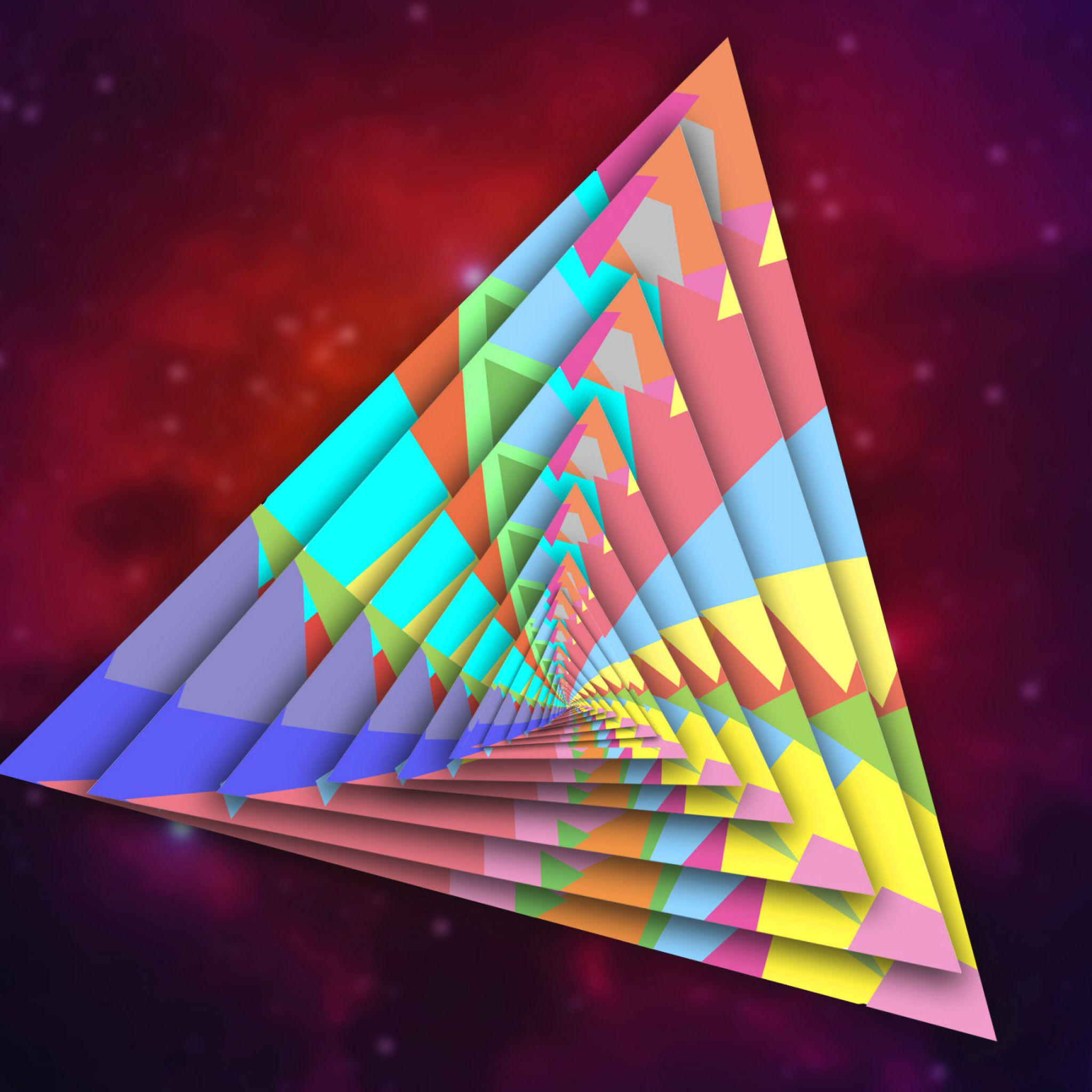 Обои Colorful Triangle 2048x2048