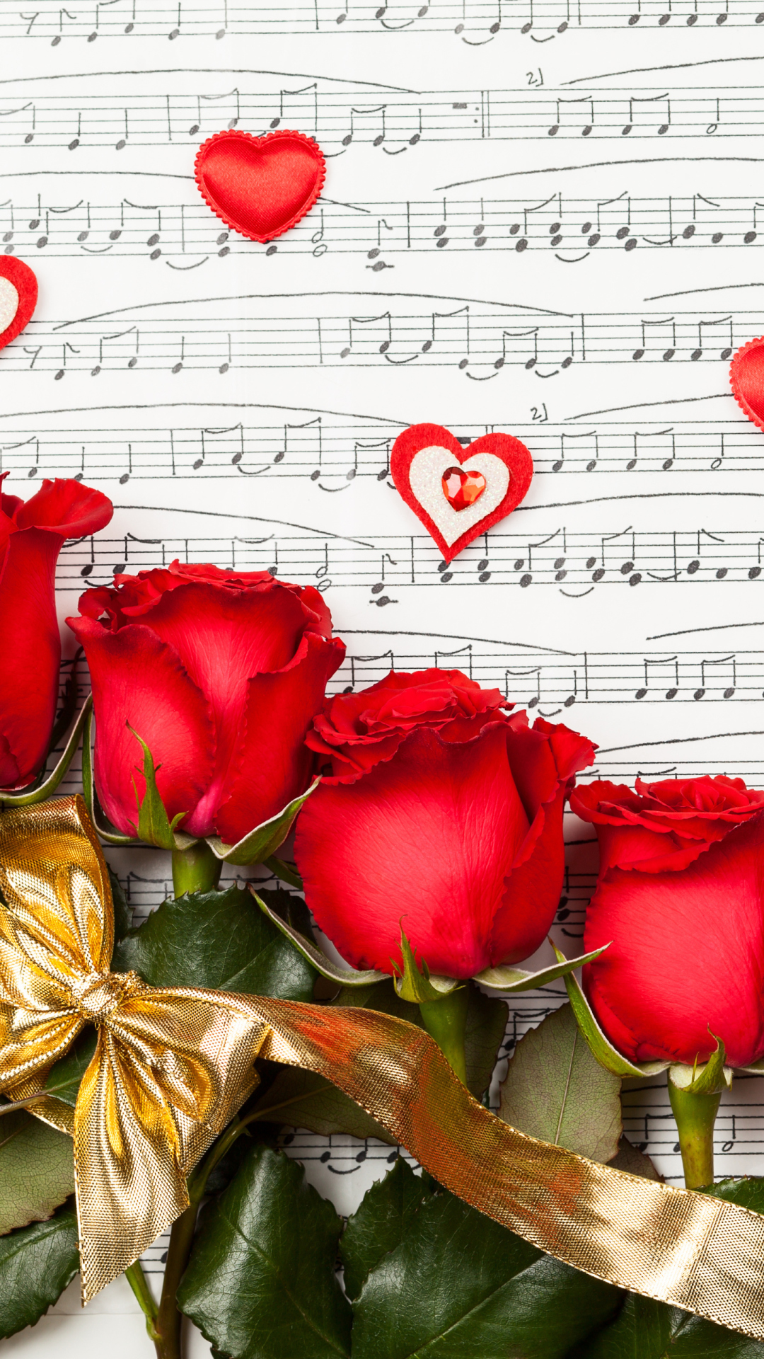 Das Roses, Love And Music Wallpaper 1080x1920