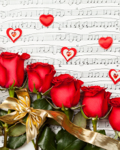 Das Roses, Love And Music Wallpaper 176x220