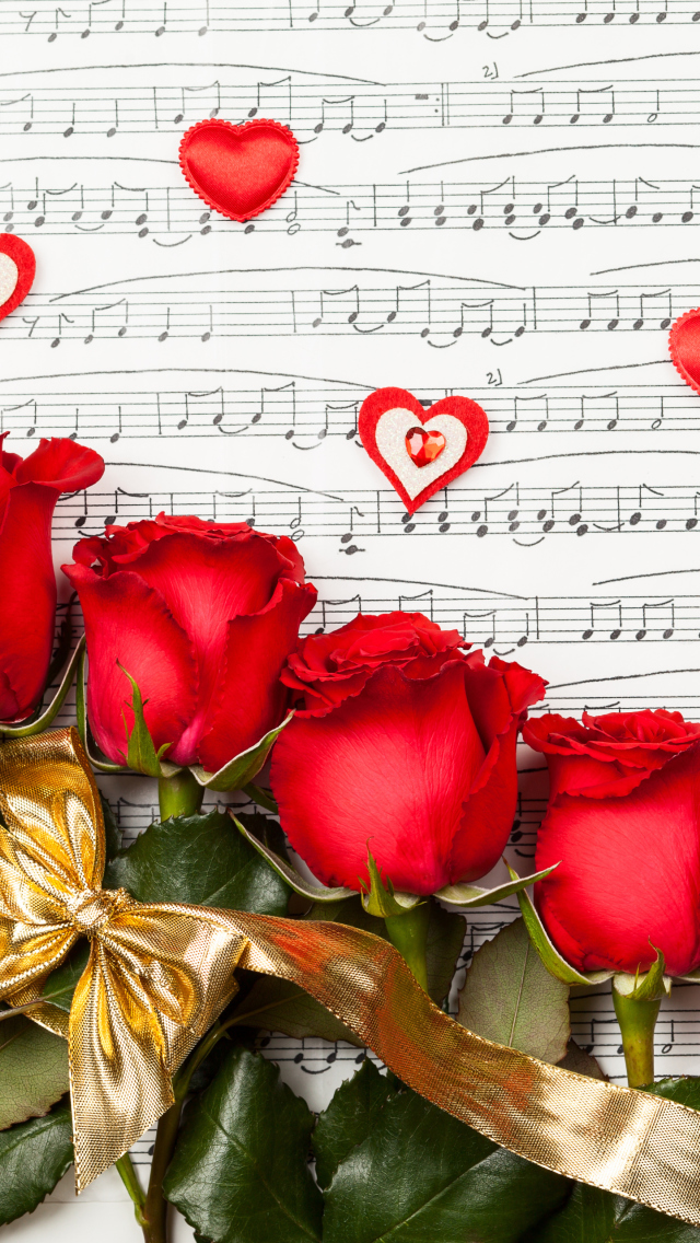 Roses, Love And Music wallpaper 640x1136