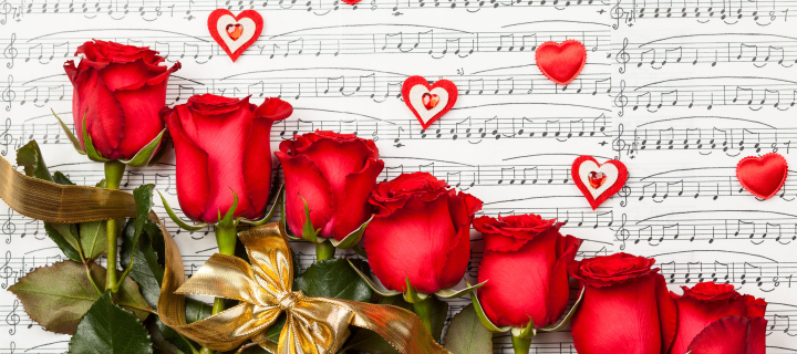 Screenshot №1 pro téma Roses, Love And Music 720x320