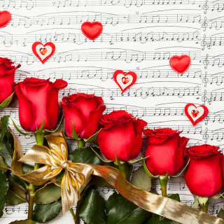 Kostenloses Roses, Love And Music Wallpaper für iPad mini