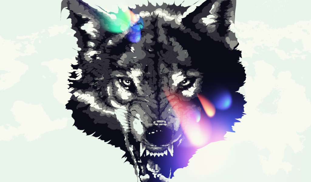 Das Wolf Art Wallpaper 1024x600