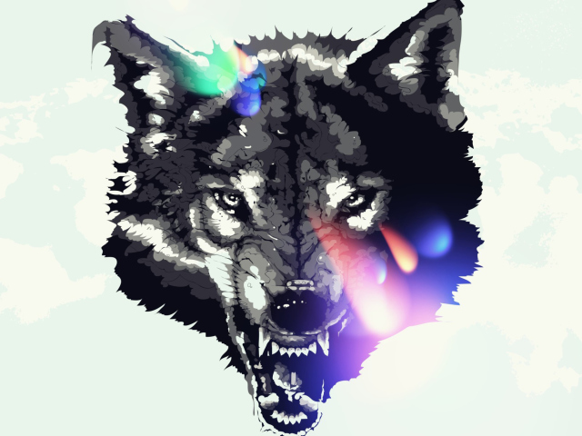 Das Wolf Art Wallpaper 640x480