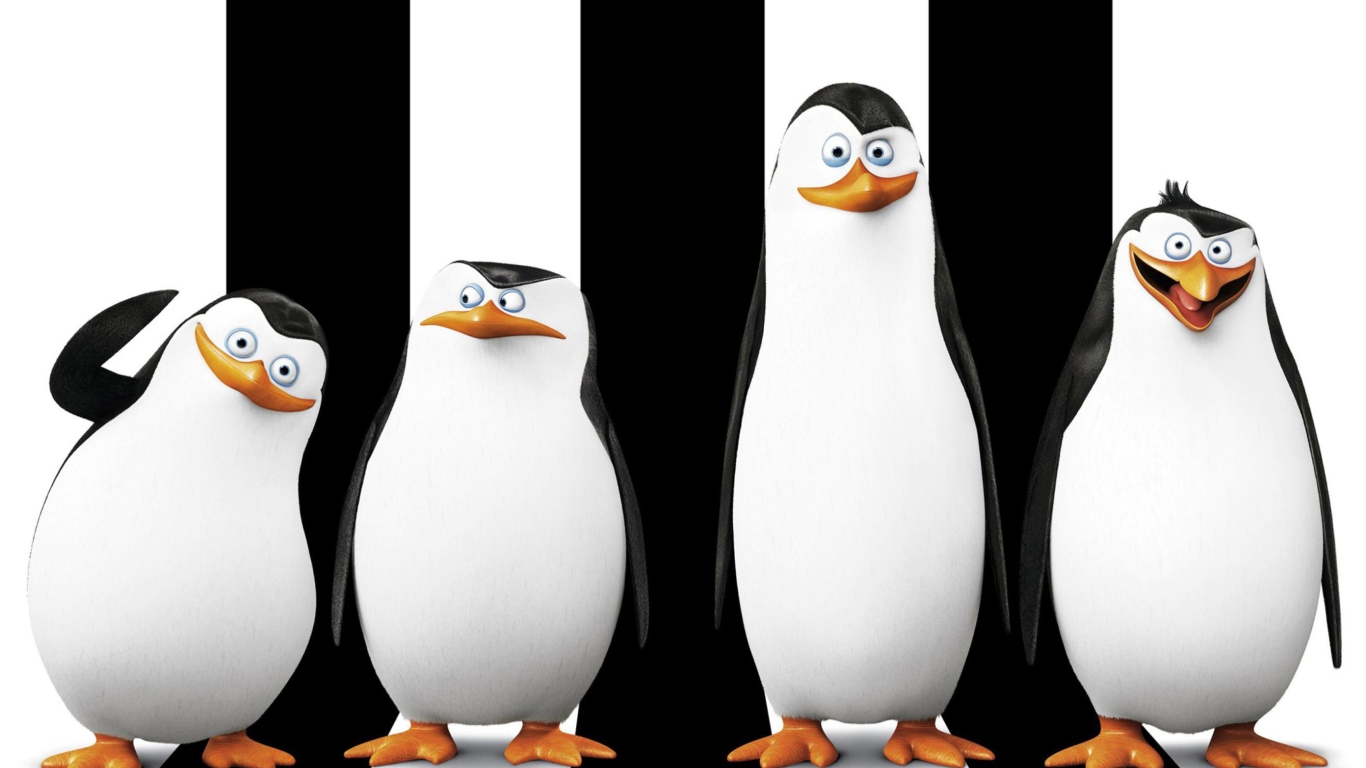 Penguins Madagascar wallpaper 1366x768