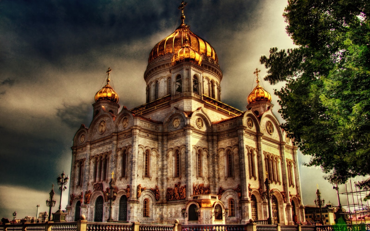 Обои Orthodoxal Chruch of The Christ The Saviour Moscow 1280x800