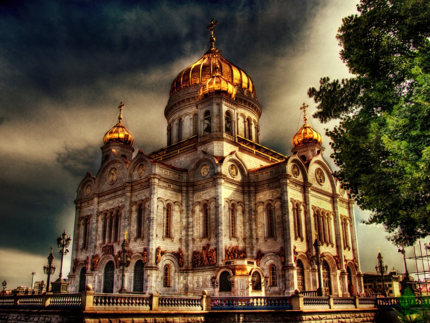 Обои Orthodoxal Chruch of The Christ The Saviour Moscow 1400x1050