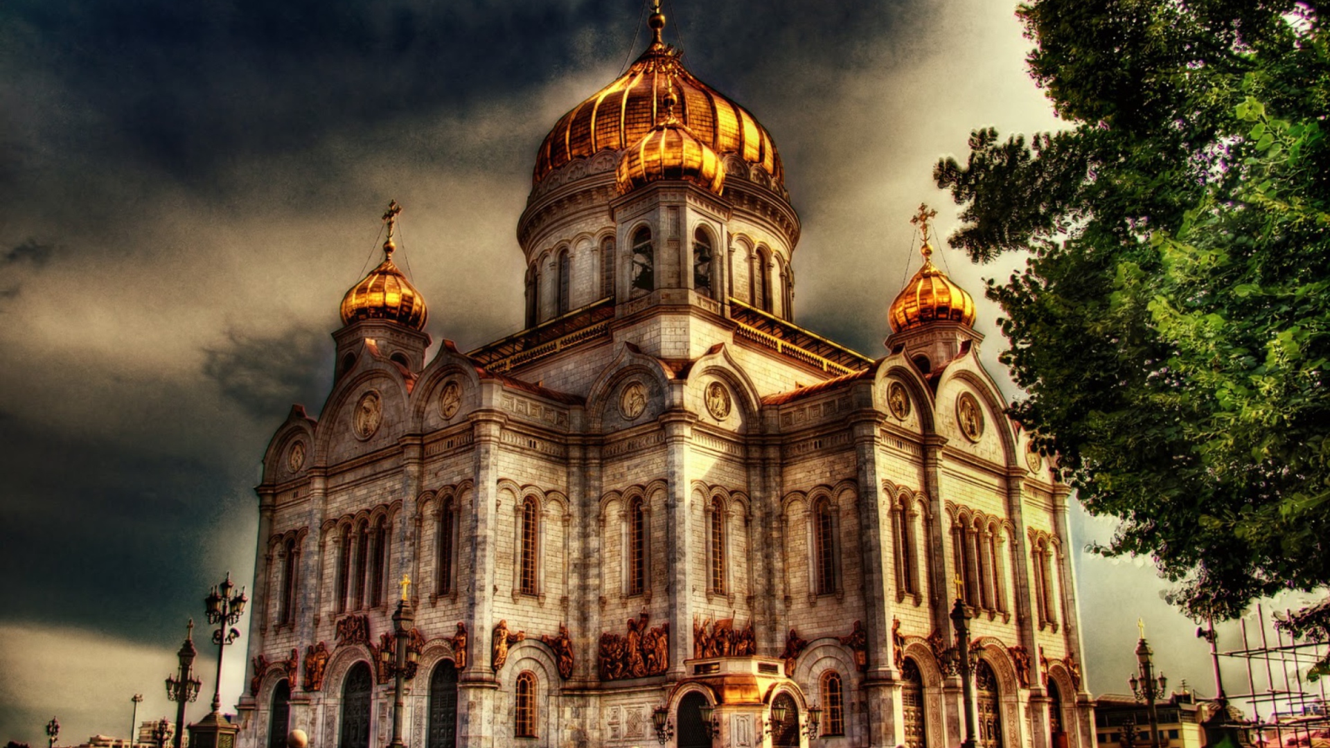 Das Orthodoxal Chruch of The Christ The Saviour Moscow Wallpaper 1920x1080