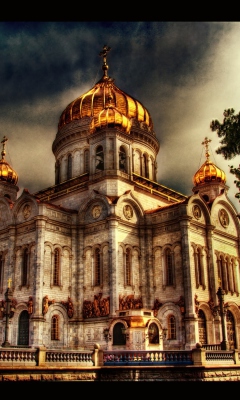 Das Orthodoxal Chruch of The Christ The Saviour Moscow Wallpaper 240x400