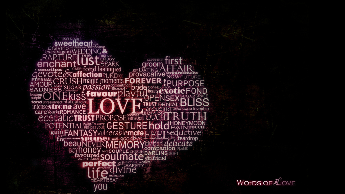 Screenshot №1 pro téma Words Of Love 1366x768