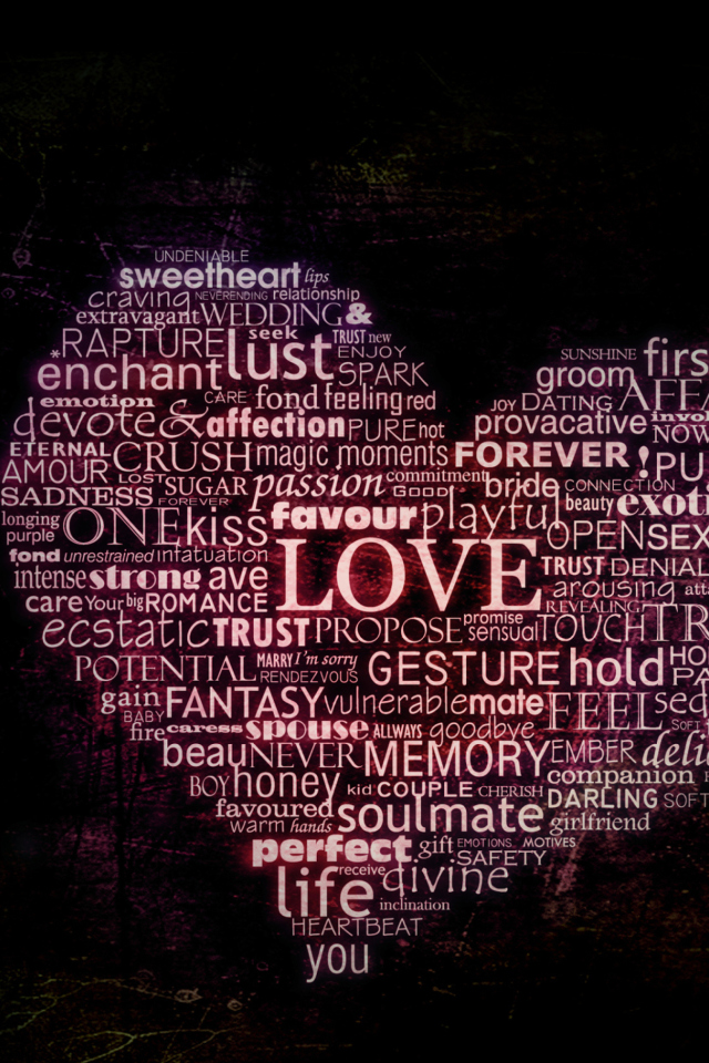 Das Words Of Love Wallpaper 640x960
