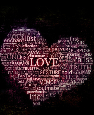Words Of Love papel de parede para celular para Nokia Asha 310