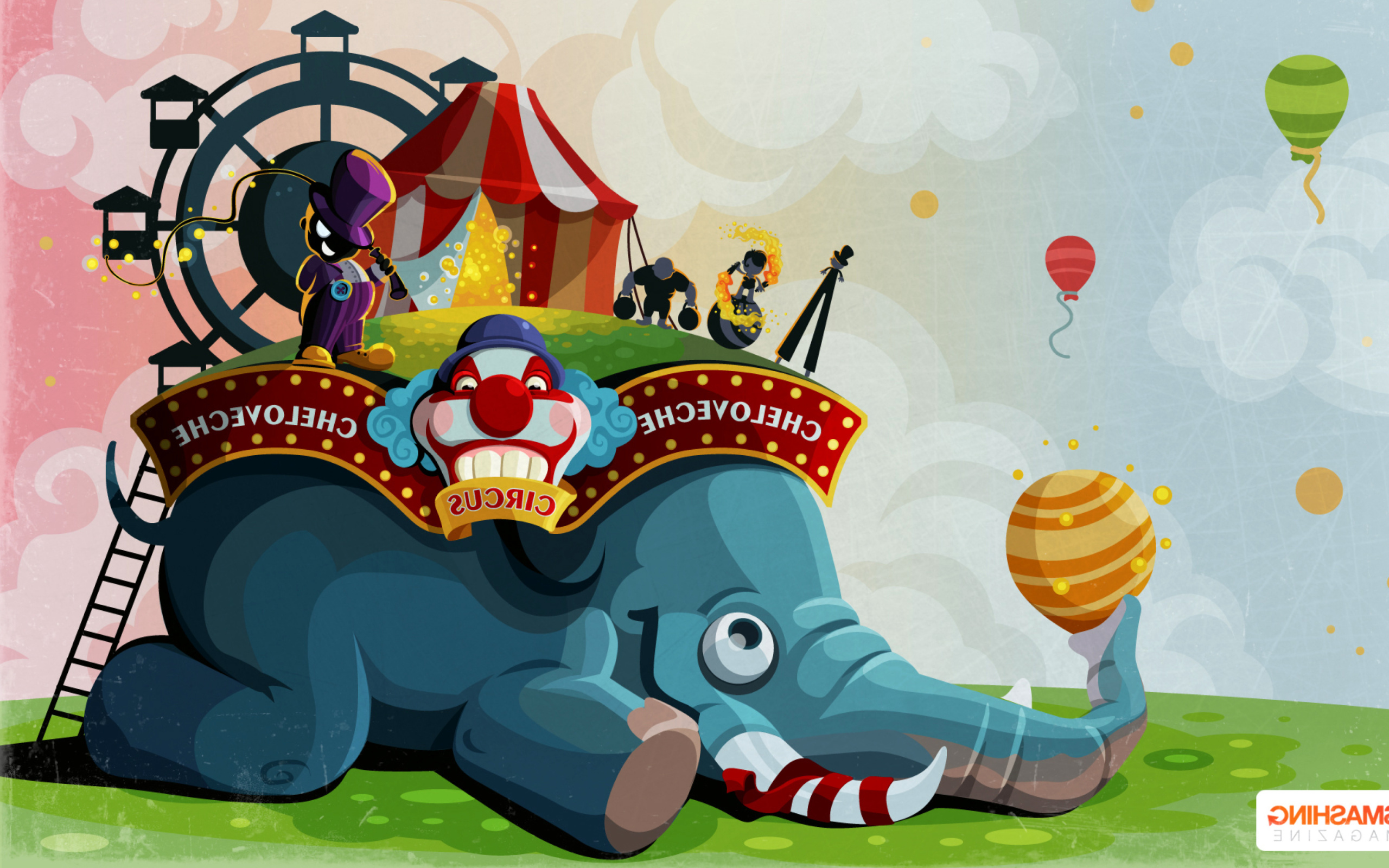 Screenshot №1 pro téma Circus with Elephant 2560x1600