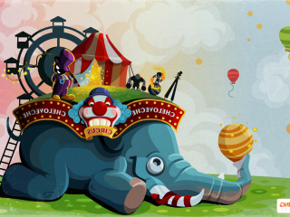 Das Circus with Elephant Wallpaper 320x240