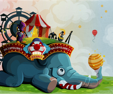 Screenshot №1 pro téma Circus with Elephant 480x400