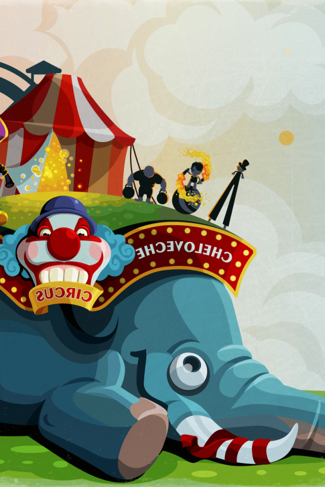 Circus with Elephant wallpaper 640x960