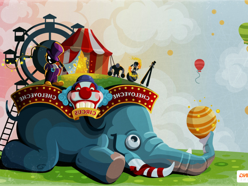 Screenshot №1 pro téma Circus with Elephant 800x600