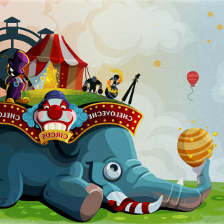Circus with Elephant - Obrázkek zdarma pro 208x208