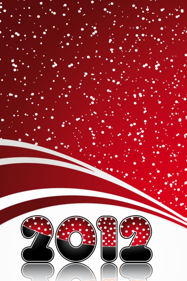 Das Red Snow New Year Wallpaper 640x960