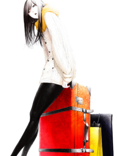 Screenshot №1 pro téma Travel Girl Drawing 240x320