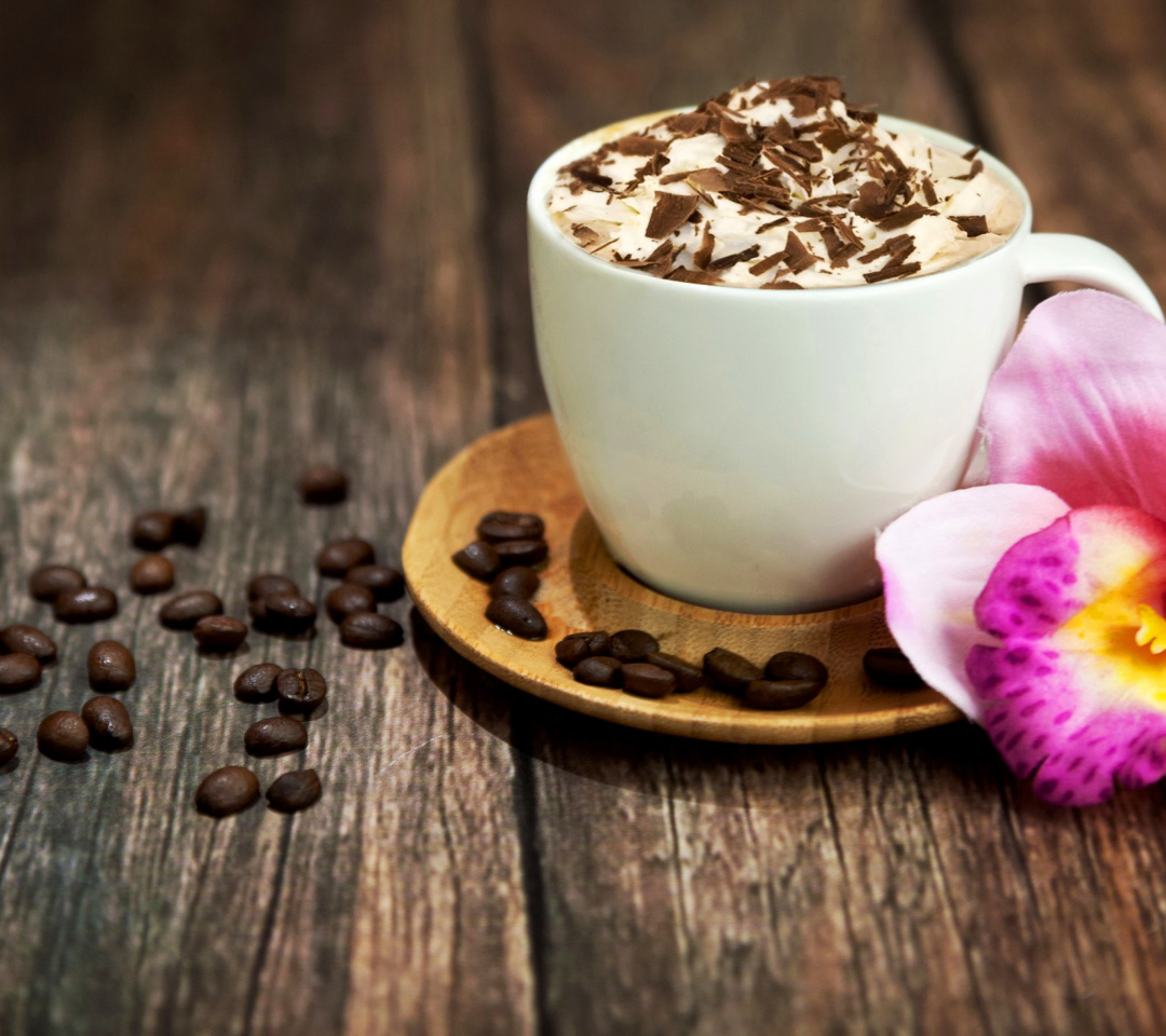 Screenshot №1 pro téma Coffee beans and flower 1080x960