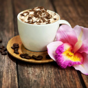 Screenshot №1 pro téma Coffee beans and flower 128x128