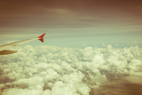 Airplane wing wallpaper 480x320