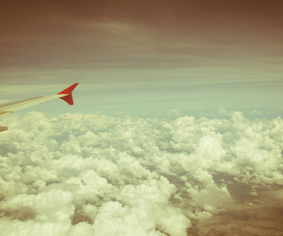 Airplane wing wallpaper 960x800